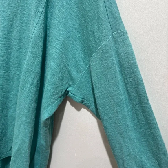Eileen Fisher Teal 100% Linen Drop Shoulder Tunic Top | Size M - Picture 4 of 10